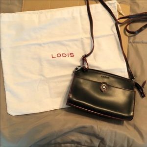 Lodis black and red crossbody bag